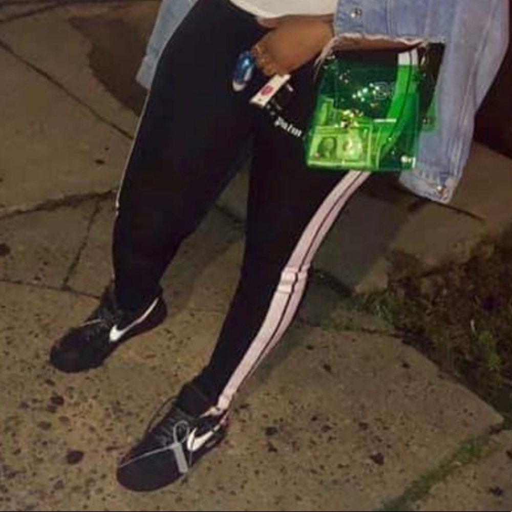 Palm Angels Black Logo Over Leggings